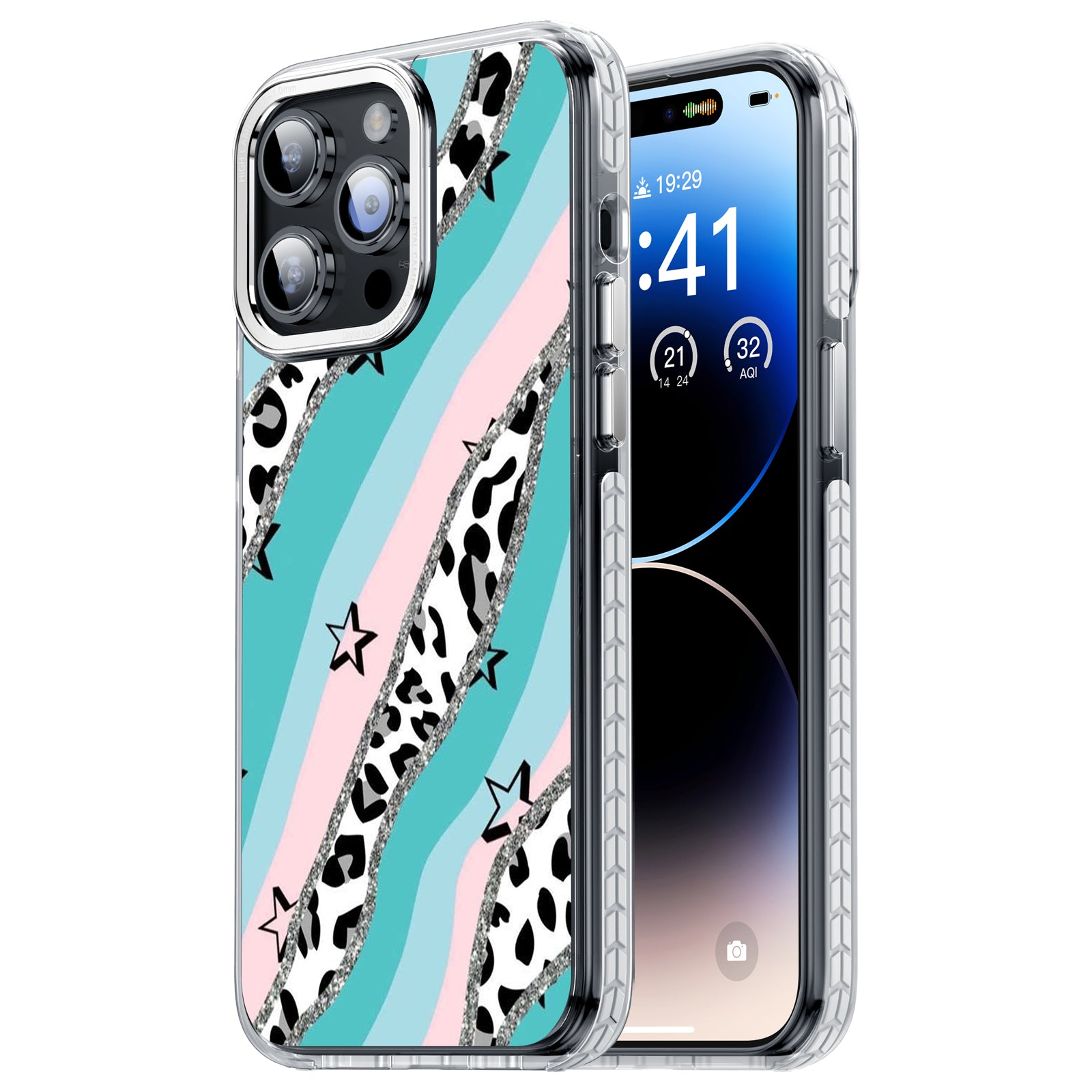 Geek Case with Dragon Pattern With Glitter Pattern