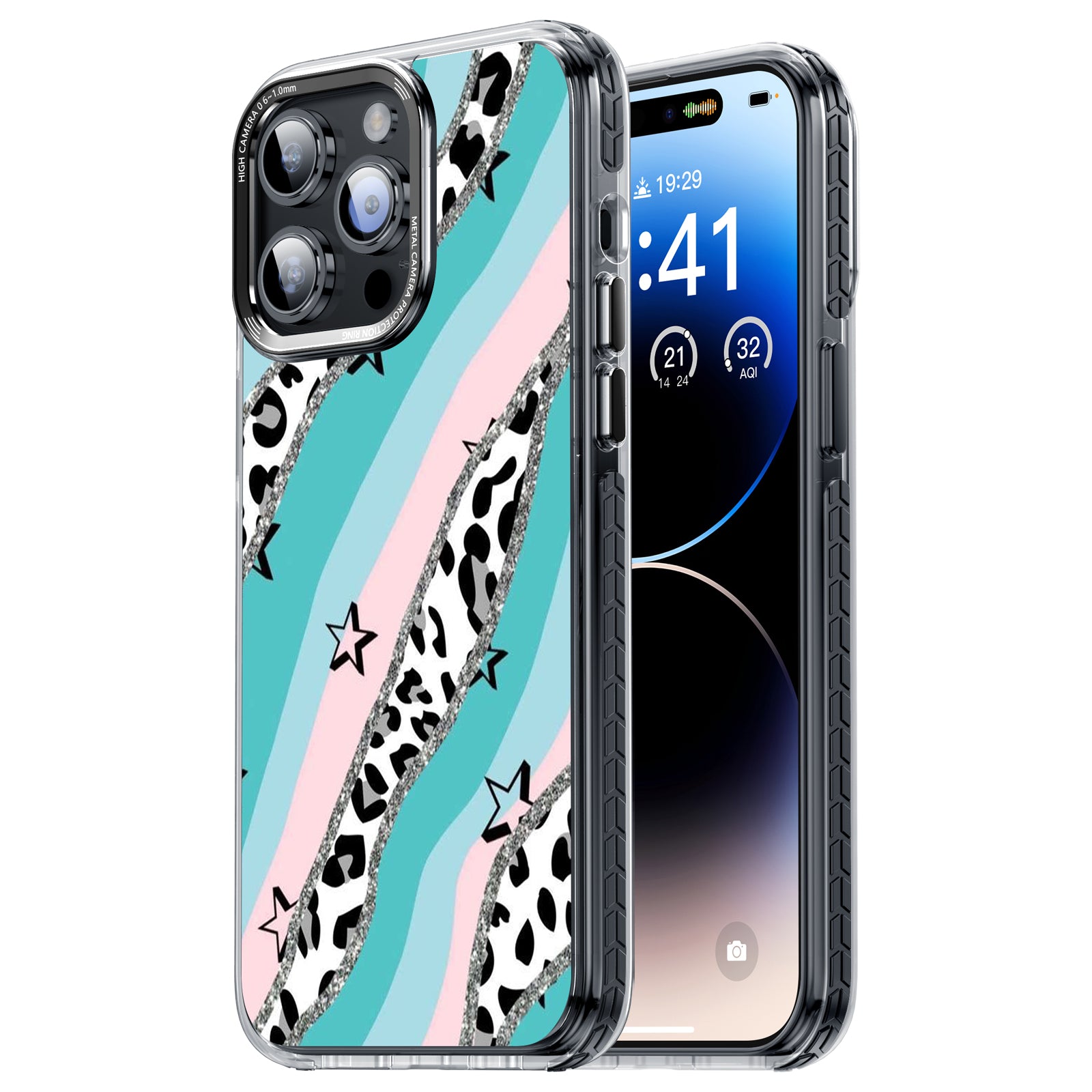 Geek Case with Dragon Pattern With Glitter Pattern