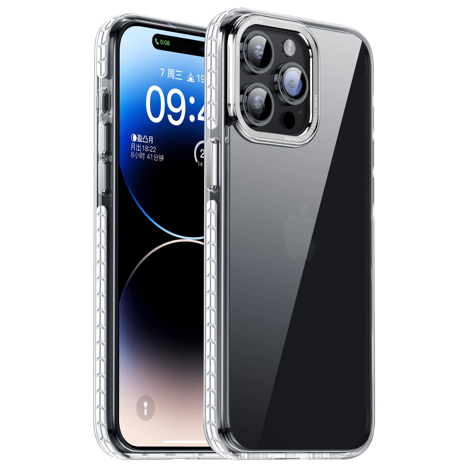 iPhone 15 Crystal & Black/White TPE Bumper Shockproof Case