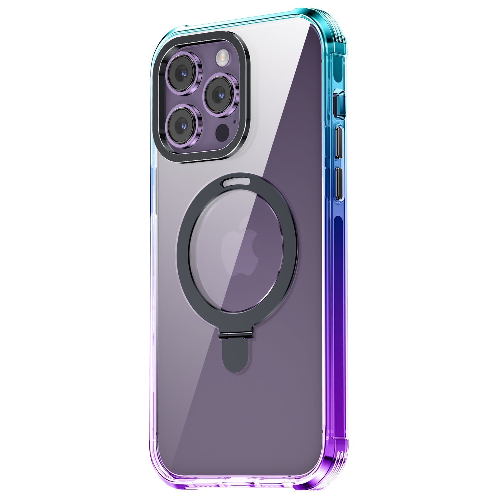 Crystal Case & Black TPE Bumper Shockproof Case with Ring kickstand