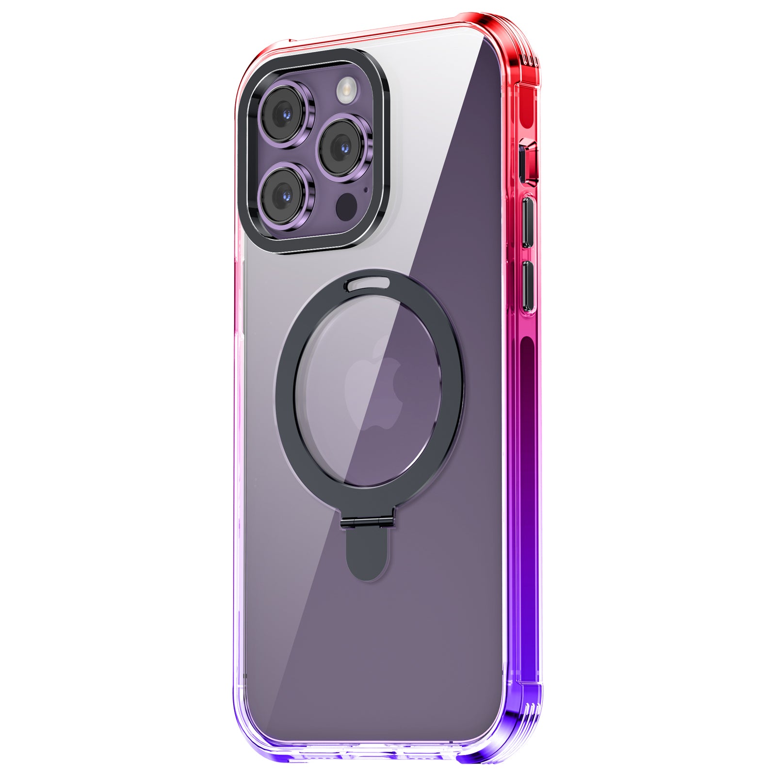 Crystal Case & Black TPE Bumper Shockproof Case with Ring kickstand