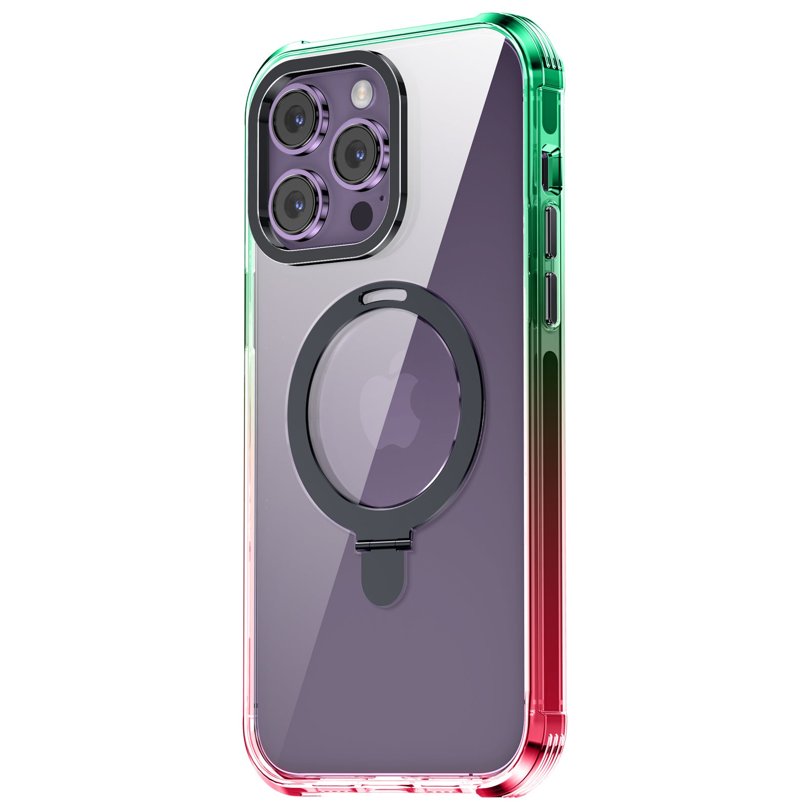 Crystal Case & Black TPE Bumper Shockproof Case with Ring kickstand