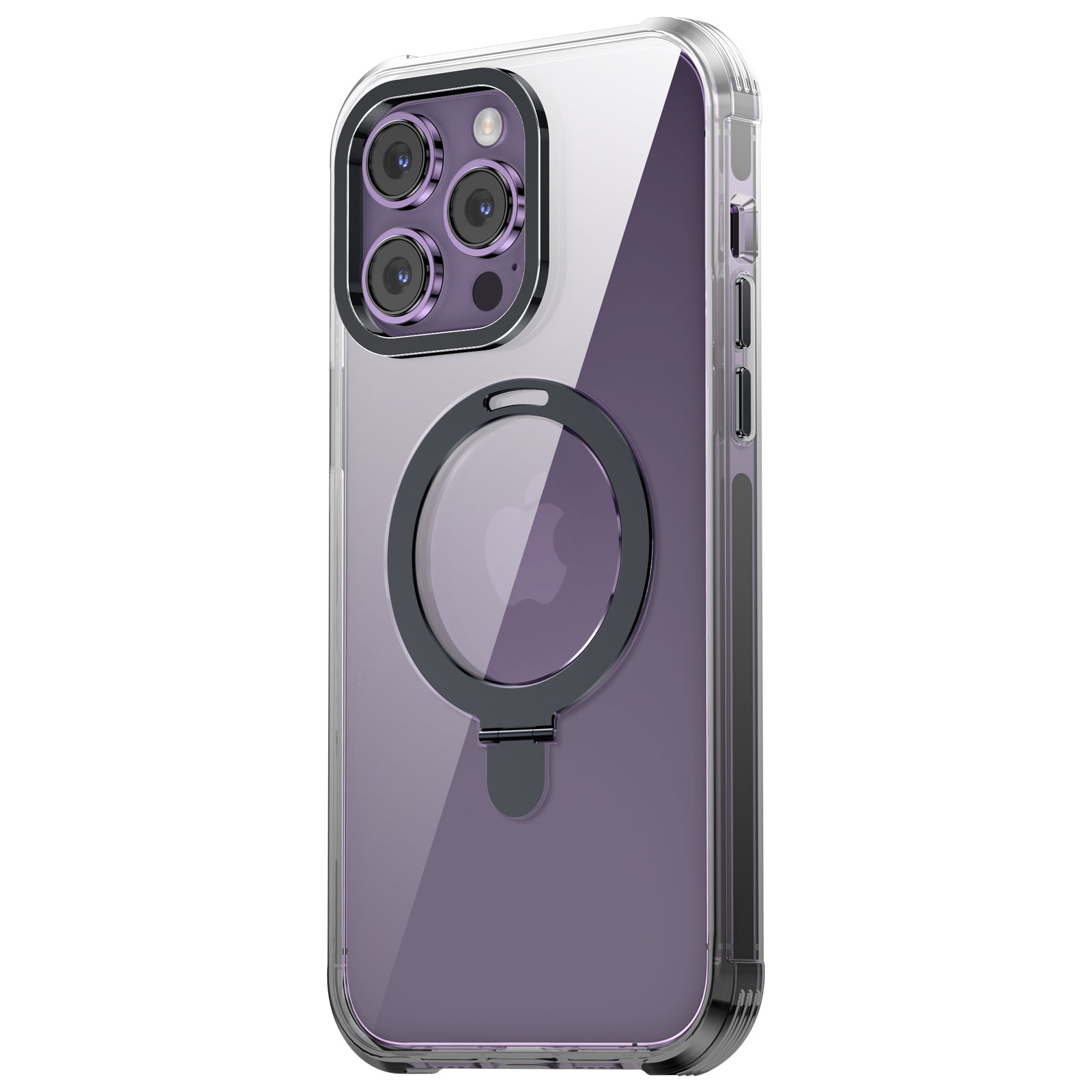 Crystal Case & Black TPE Bumper Shockproof Case with Ring kickstand