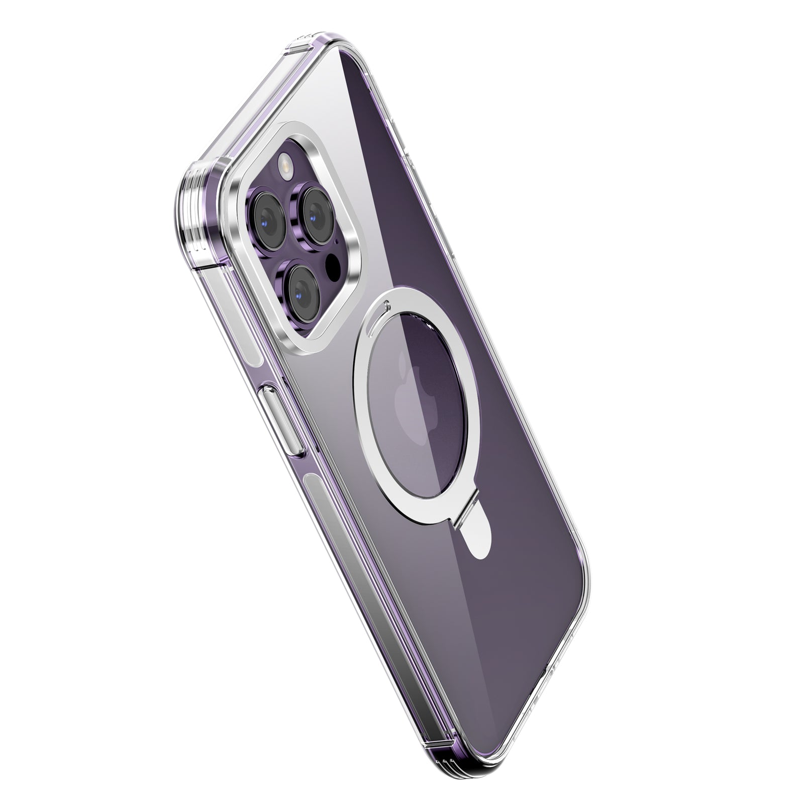 Crystal Case & Black TPE Bumper Shockproof Case with Ring kickstand