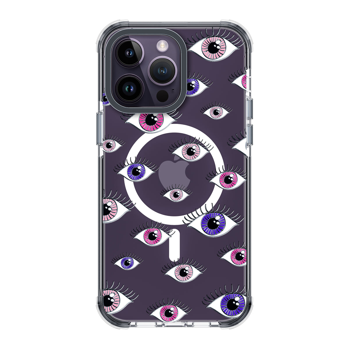 UV Printing 10 Eyes Crystal & Black TPE Bumper Case