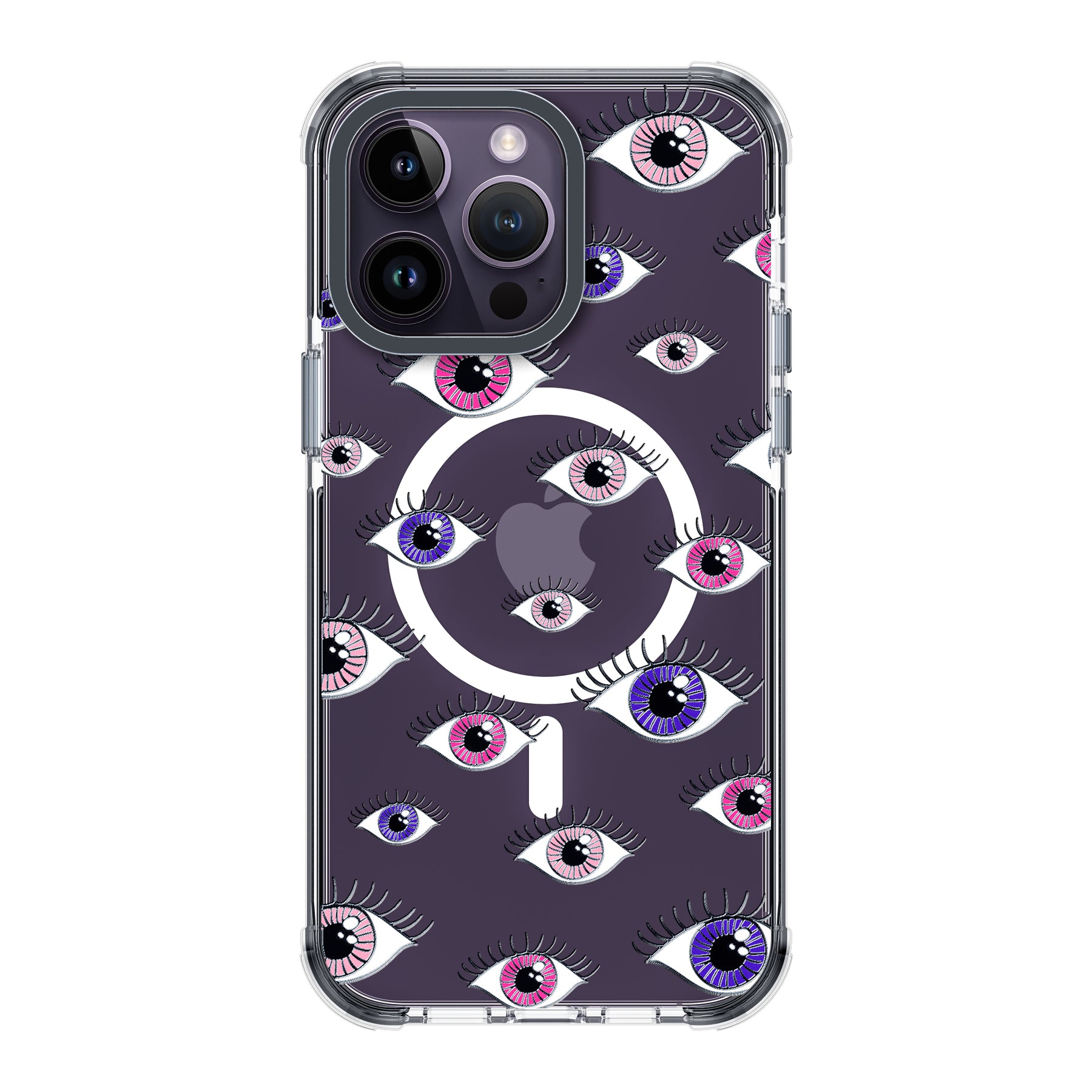 UV Printing 10 Eyes Crystal & Black TPE Bumper Case