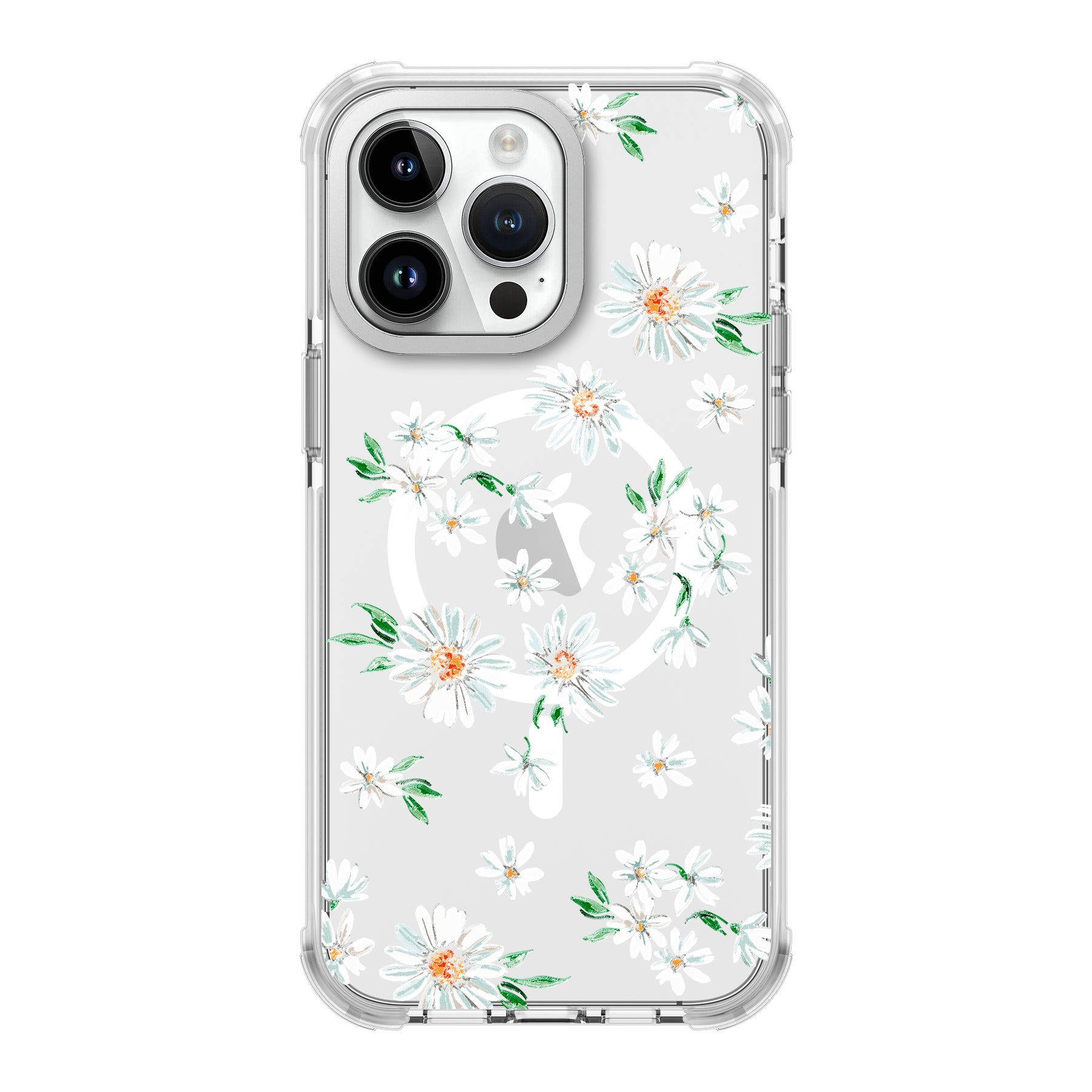 UV Printing 11 Bloosom Crystal & White TPE Bumper Case