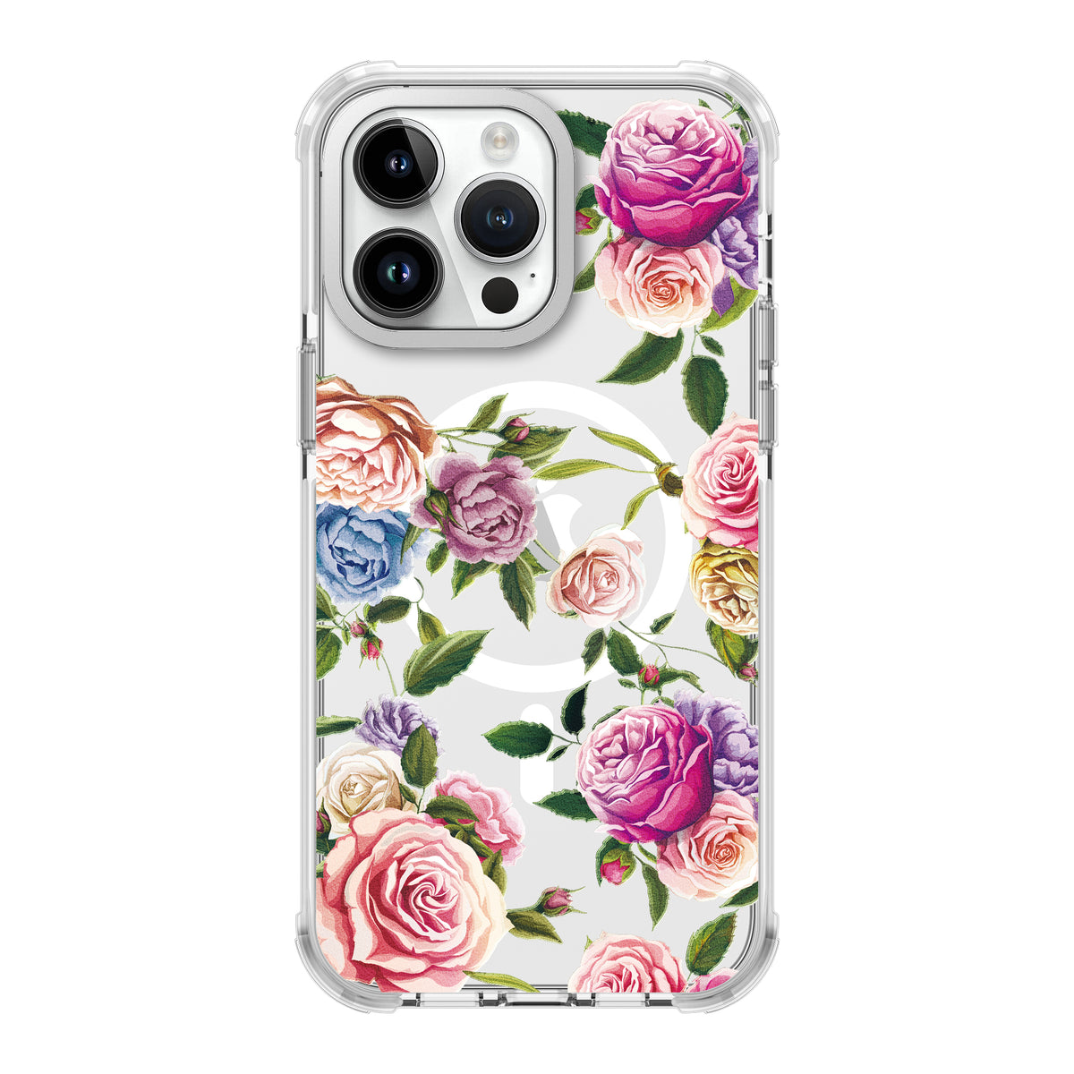 UV Printing 1 Peony Crystal & White TPE Bumper Case