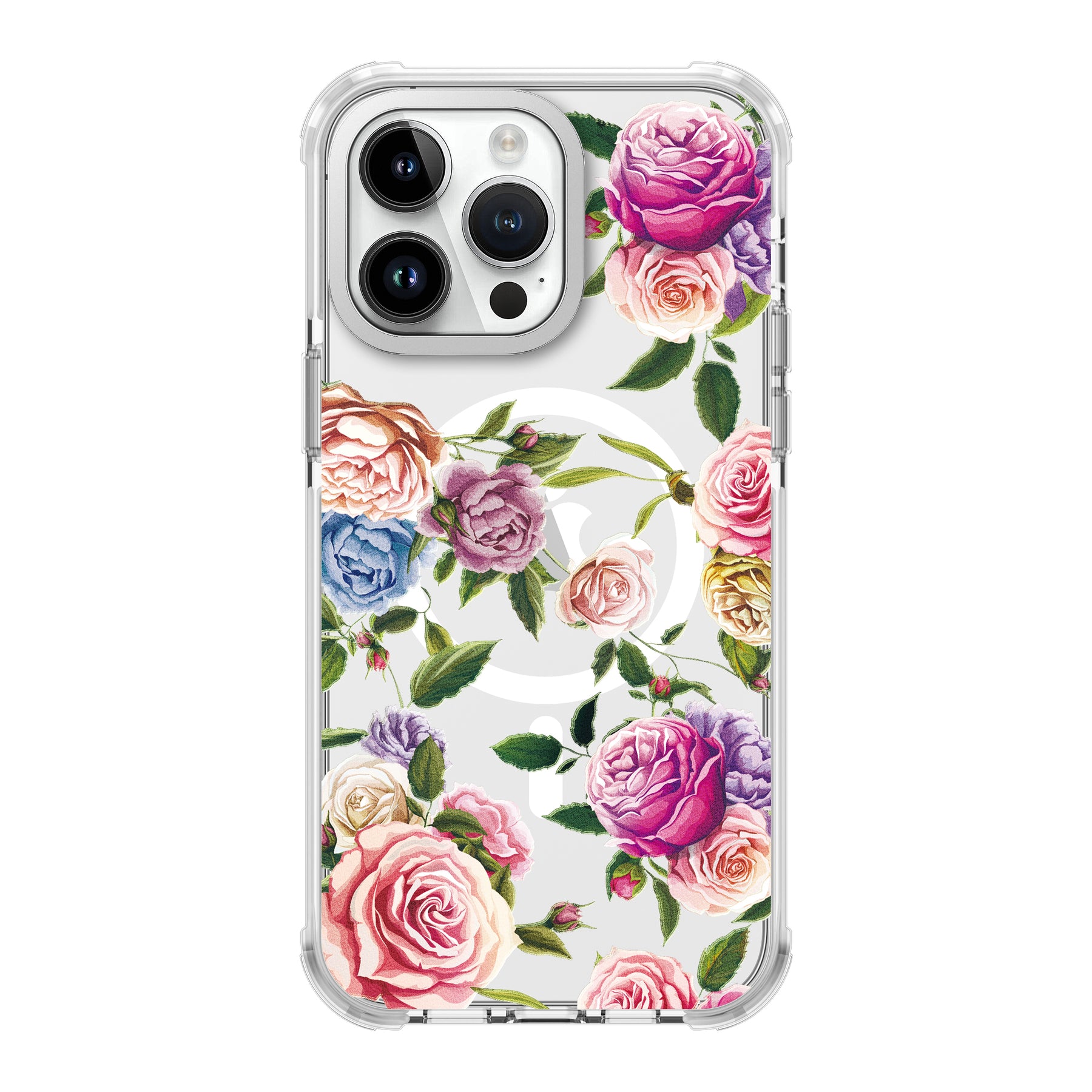 UV Printing 1 Peony Crystal & White TPE Bumper Case