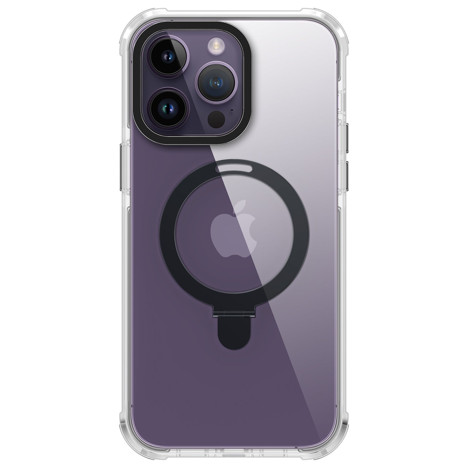 Crystal Case & Black TPE Bumper Shockproof Case with Ring kickstand