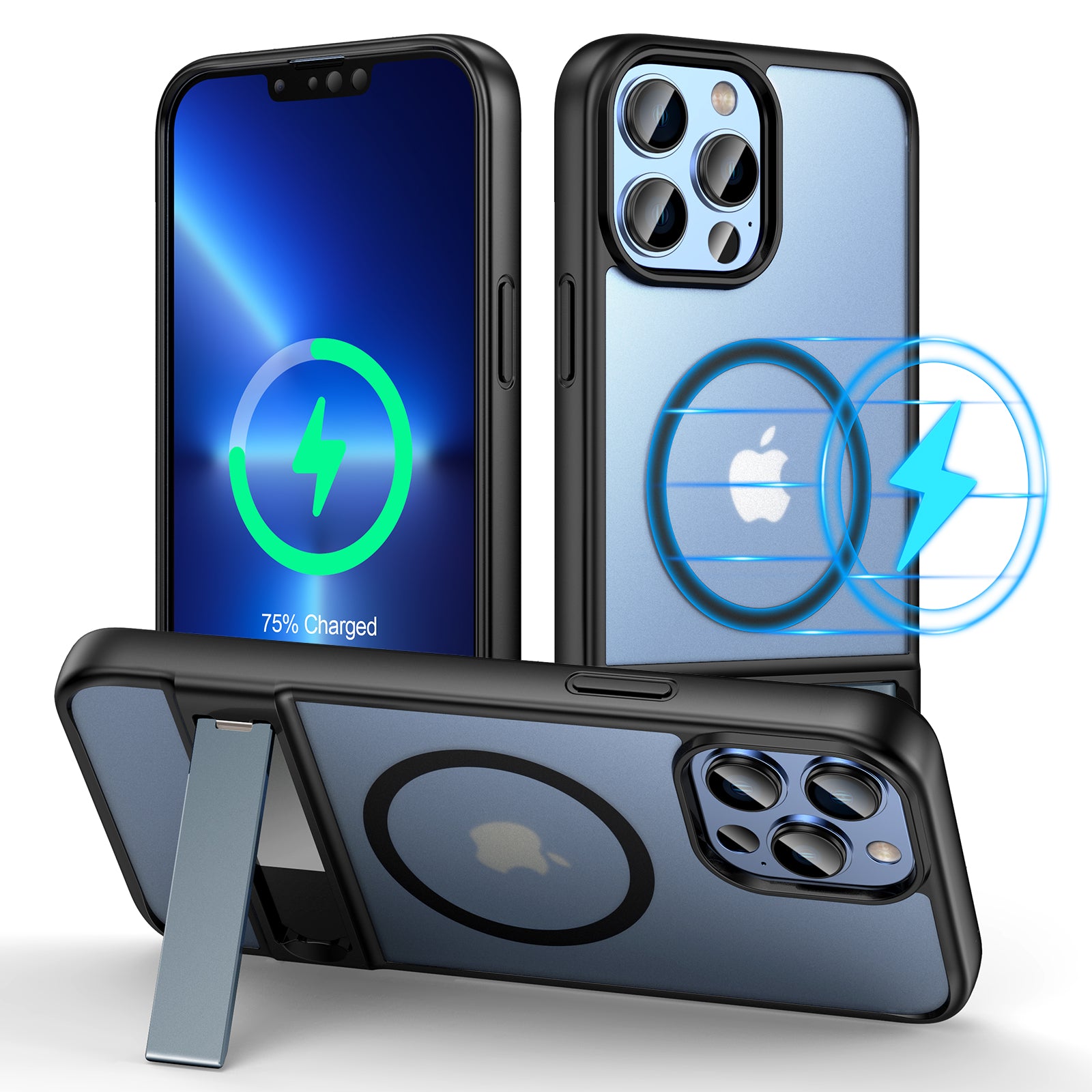 Matte black Magnetic Kickstand Case Version 2