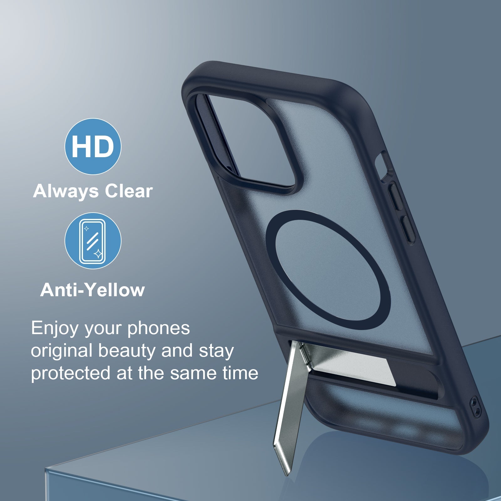 Matte Black Magnetic Kickstand Case