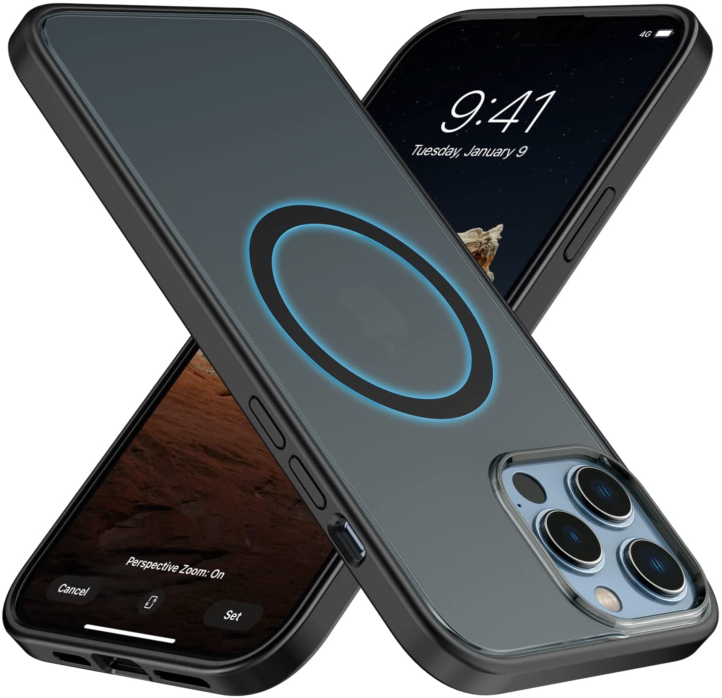 Magnetic Matte Black Case with MagSafe