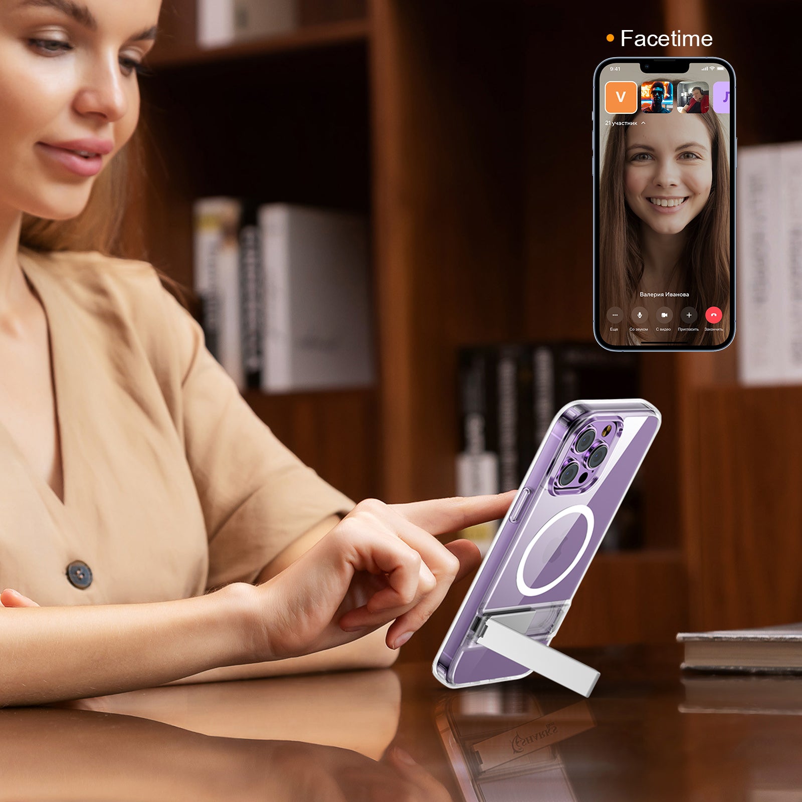 Crystal Magnetic Kickstand Case