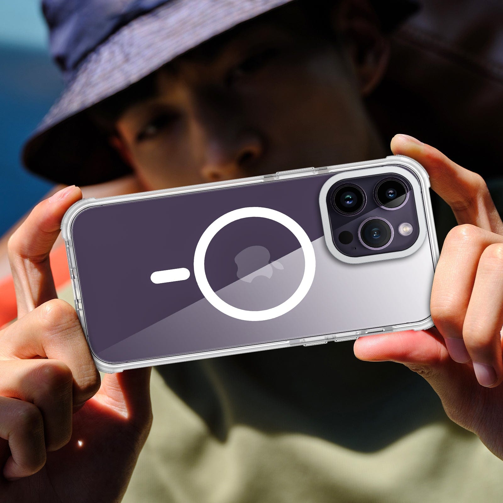 Crystal Case & White TPE Bumper Shockproof Case