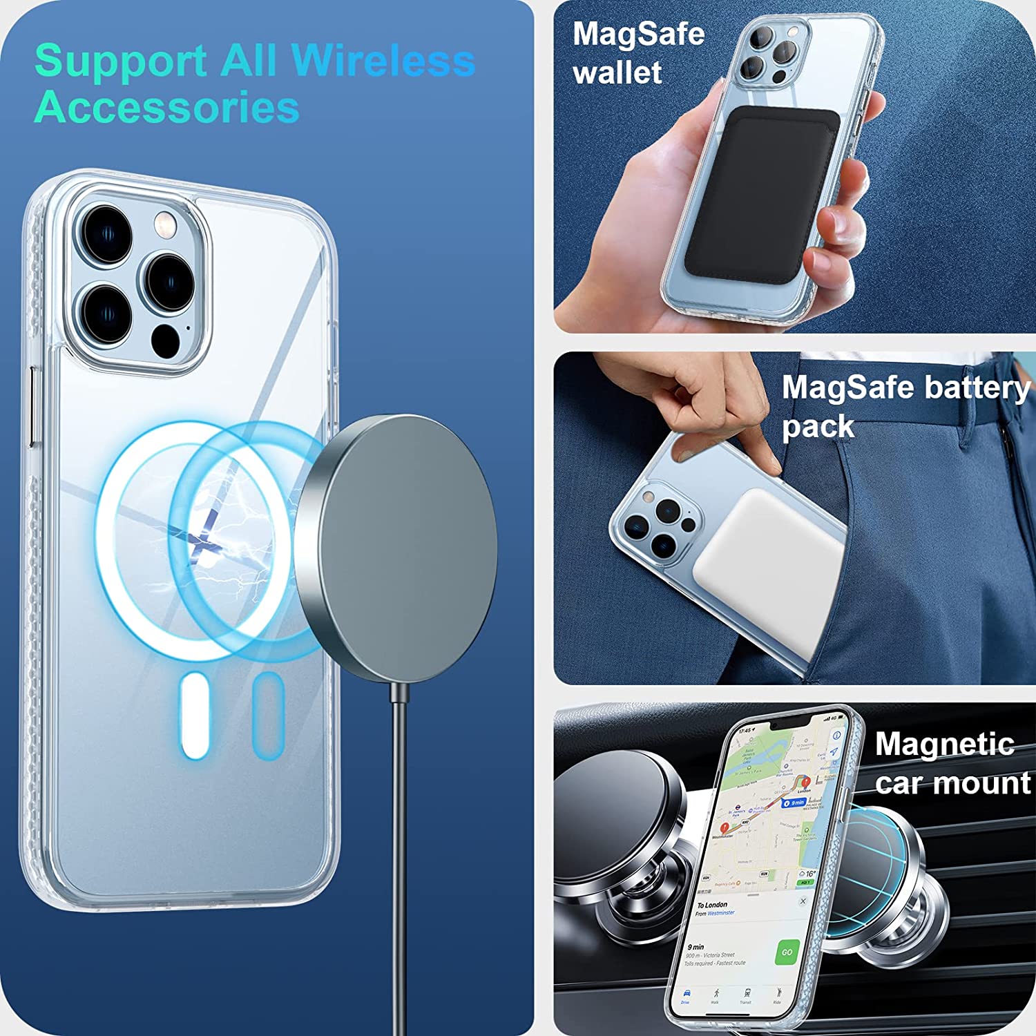 Magnetic Clear MagSafe Case with tail