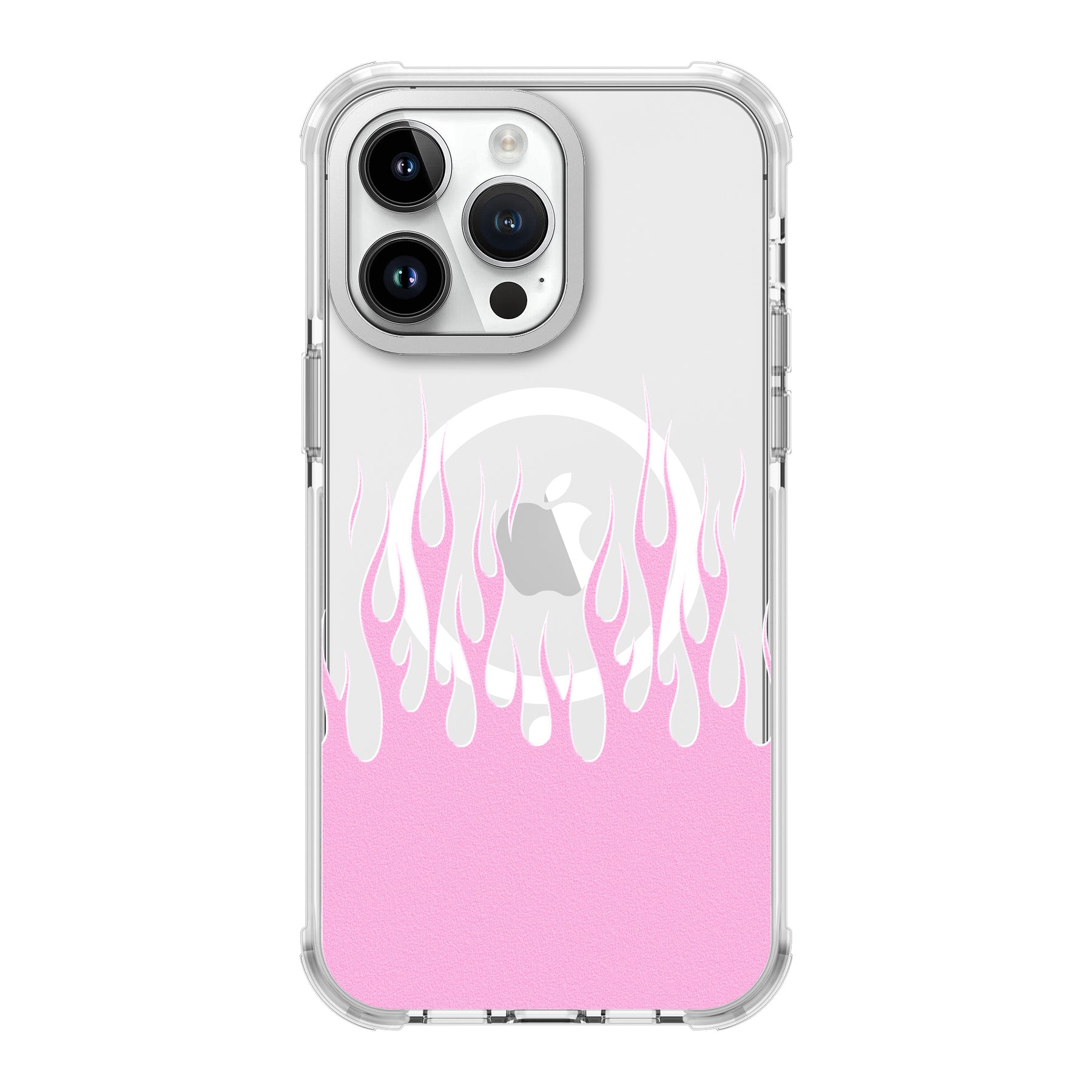 UV Printing 8 Hot Fire Crystal & White TPE Bumper Case