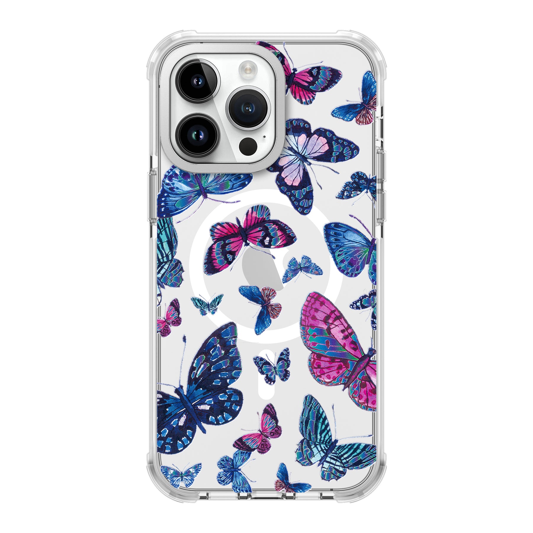 UV Printing 9 butterfly Crystal & White TPE Bumper Case