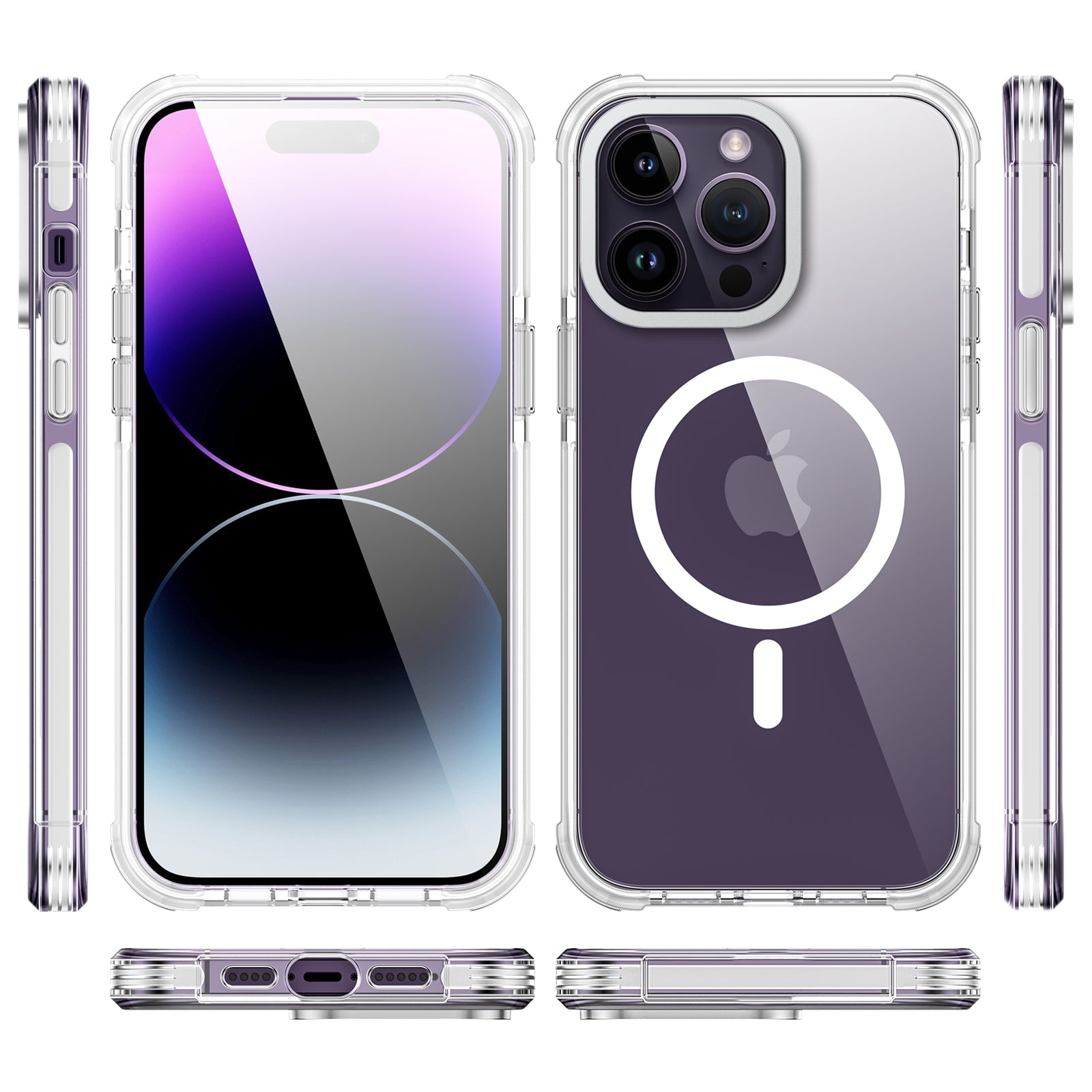 UV Printing 3 Color Clash Crystal & White TPE Bumper Case